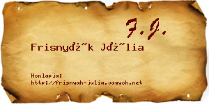 Frisnyák Júlia névjegykártya