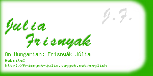 julia frisnyak business card